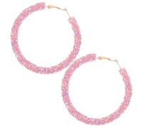 HANABASS Boucles Oreilles Larges Rondes Paillettes Colorées Créoles Mode Femmes Bijoux Légers et Durables pour Soirées et Festivals