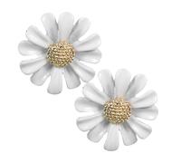 HANABASS Boucles Oreilles Marguerite Blanches Légères Argent Clous Oreilles Femmes Élégantes pour Fête et Cadeau Saint-valentin