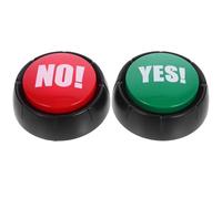 HANABASS Bouton Oui Non Lumineux et Sonore, Lot de 2 Boutons avec Base Antidérapante pour Jeux de Fête, Animation en Classe, Sociétés et Cadeau Décompressant