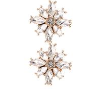 HANABASS Boutons de Manchette en Alliage Or avec Cristaux Détachables, Design Clip Élégant et Luxueux pour Chemises, pour Banquets et Conférences D'affaires