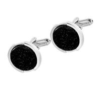 HANABASS Boutons de Manchette Hommes Ronds Noirs Alliage Élégants Chemises Habillées Formalités Soirées Gala Mariage