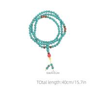 HANABASS Bracelet de Prière Tibétain 108 Perles 6 MM en Turquoise Verte Bijou Ethnique Unisexe pour Contemplation et Amulette Accessoires Spirituels Népalais pour Usage Quotidien