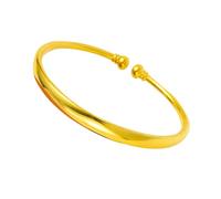 HANABASS Bracelet Femme Délicat Laiton Plaqué Or Bangle Simple et Chic Style Étoiles Filantes Bijou Poignet Élégant pour Femmes et Filles Cadeau Anniversaire Noël