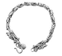 HANABASS Bracelet Punk Tête De Dragon Vintage En Métal Pour Hommes, Style Gothique Hip-hop, Accessoire Poignet 19 Cm, Décoration Nouvel An Et Look Rétro