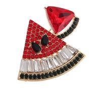 HANABASS Broche en Cristaux Pastèque, Épingle à Foulard en Alliage, Accessoire Léger Mixte, Décoration de Costume et Cardigan, Broche Brillante Rouge Petite Taille