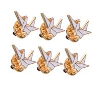 HANABASS Broche Origami Grues Animalière Métal 6 Pièces Fantaisie Femme Mode Quotidienne Accessoire Ludique Élégant Design Cartoon