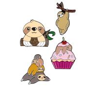 HANABASS Broche Paresseux Goutte D’Huile en Alliage Lot de 4 Broches Cartoon Petites Créatives Épingles à Vêtements Décoratives Accessoires Mode pour Tenue Décontractée Bijoux Femme