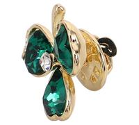 HANABASS Broche Trèfle Cristal Vert Épingle de Sûreté pour Vêtements, Clip de Fixation pour Pull et Veste, Pince Décorative Élégante pour Châle, Accessoire Mode Saint-patrick, Bijou Femme