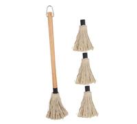 HANABASS Brosse à Huile pour Barbecue De Brosses De Cuisson Détachables Manche Bois Balai à Badigeonner Réutilisable pour Gril