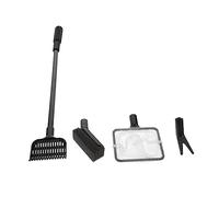 HANABASS Brosse Aquarium Multifonction avec Râteau Fourche et Épuisette Nettoyage Gravier Racloir Algues et Fond pour Réservoir Poissons Manche Solide et