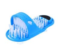 HANABASS Brosse de Nettoyage à Ventouse Pantoufles Bleues Brosse Lavage Double Poils pour Bain et Massage Exfoliant pour Âges Variés Seniors et Mobilité Réduite