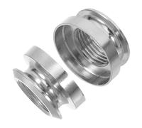 HANABASS Cache-bouton de Sangle Guitare Acoustique 2 Pcs Argenté 3/8-32 Filetage Métallique, Douille de Connexion Micro, Goupilles de Remplacement pour Entretien et Réparation