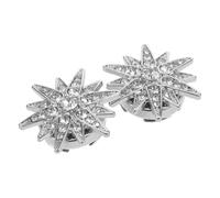 HANABASS Cache-boutons Amovibles en Métal avec Cristaux 2 Pièces, Motif Étoile à Six Branches, Accessoires Décoratifs pour Chemisiers et Vestes, Ornement Élégant pour Tenue Formelle