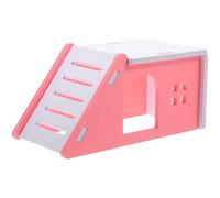 HANABASS Cachette pour Hamster en PVC Rose, Petite Maison pour Cage de Rongeurs, Habitat Sécurisé et Ludique pour Cochons D’Inde et Petits Animaux, Accessoire Essentiel pour Cages Rats
