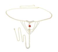 HANABASS Chaîne de Corps en Cristal à Strass Rouge│alliage Solide│ Féminins│soirée, Boîte de Nuit│ Ajustable pour Femmes