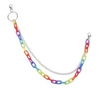 HANABASS Chaîne de Taille 24 Pouces en Métal Résistante Arc-en-ciel pour Jean Femme Accessoire Mode Style Punk Hip Hop Urbain