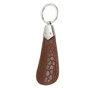 HANABASS Chausse-pied en Cuir, Mini Chausse-pied Portable avec Porte-clés, Accessoires pour Chaussures, Marron, 10,2 X 4,3 X 0,3 Cm