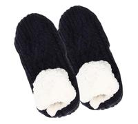 HANABASS Chaussettes Pelucheuses Antidérapantes Femme Hiver Chaussettes Épaisses Grips Taille 35-39 Couleur Noir Pantoufles Chauds D’Intérieur pour Confort et Chaleur