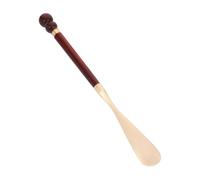 HANABASS Chaussure-pied Long en Bois de Paume Poignée en Laiton, Outil de Port de Chaussures Élégant de 35 Cm, pour Hommes et Garçon et Filles, Design Minimaliste et Fonction Luxueuse