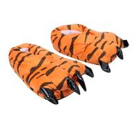 HANABASS Chaussures D’Intérieur en Peluche pour Femmes Pantoufles Chaudes à Semelle Fine Taille Moyenne 30-39 Style Tiger Paw Légères et Confortables pour Maison et Chambre