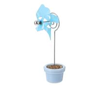 HANABASS Clip Photo de Pot de Fleurs en Plastique Bleu Support Moulin à Vent, Porte-Photo de Bureau Créatif et Fonctionnel pour Bureau ou Étude