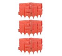 HANABASS Clôture de Jardin Imitation Pierre en Plastique Rouge Brique Lot de 6 Pièces Bordure Paysagère Décorative pour Pelouse et Parterre Facile à Assembler Usage Extérieur Jardin et