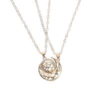 HANABASS Collier Magnétique Soleil et Lune pour Couples Pendentif en Alliage Léger Bijou d'Amour Amulette Présent Saint-Valentin Accessoire Romantique Unisexe
