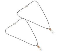HANABASS Collier Pendentif Chrétien en Verre Graines de Moutarde 2 Pièces Cuir PU Marron Bijou Religieux Miniature pour Femme Présent Foi Inspirationnel et Souvenir Spirituel