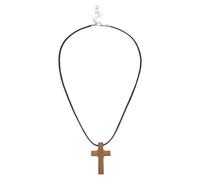 HANABASS Collier Pendentif Croix en Bois D’Olivier Unisexe Taille Moyenne Chaîne Réglable Bijou Religieux Hypoallergénique Présent Chrétien pour Fêtes et Cérémonies