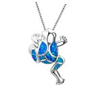 HANABASS Collier Pendentif Grenouille Argent Sûr pour Femmes Bijoux Élégants pour Quotidien et Occasions Accessoire Mode Polyvalent Cadeau pour Mère et Fille