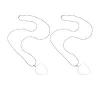 HANABASS Collier Pendentif Médiator Guitare de Cœur Boîte Transparente de Rangement Lot de 2 Pièces Chaîne Longue Accessoire Musical pour Concerts et Festivals