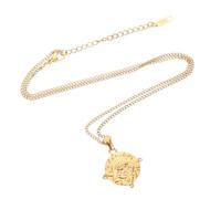 HANABASS Collier Vintage en Acier Inoxydable Pendentif Œil Protecteur et Zircon Ras-de-Cou Amulette Soleil Bijou Tarot Rétro pour Filles Accessoire Mode Solide et Léger