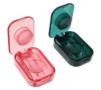 HANABASS Coupe-comprimés et Pilulier Portable pour Animaux 2 Pièces, Broyeur de Pilules Précis avec Compartiment de Rangement, Matériau Sécurisé, Couleurs Rose et Vert, pour Voyages