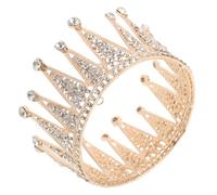 HANABASS Couronne de Princesse Grosse Taille en Cristaux Dorés Bandeau de Mariée Scintillant Accessoire Cheveux pour Mariage Anniversaire et Bal Diadème Élégant Orné de Cristaux