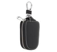 HANABASS Cuir Véritable Pochette à Clés de Voiture, Étui Zippé Noir | Accès Rapide et Port Facile, Protège Clés et Télécommandes, Design Élégant, Usage Quotidien pour Hommes et Femmes