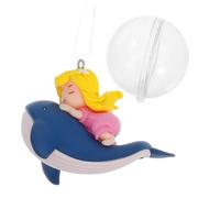 HANABASS Décoration Flottante pour Aquarium Résine Sûre Figurine Fille Chevauchant Une Baleine Ornement DIY pour Petits Bassins et Poissons Installation Facile et Compatible