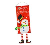 HANABASS Décoration Noël Porte Suspension Tissu avec Motifs Aléatoires Drapeau Suspendu Xmas pour Maison Bureau et Fête Ornement Père Noël et Bonhomme