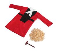 HANABASS Déguisement de Juge Garçon Fille avec Marteau et Perruque Costume de Jeu de Rôle Métier pour Tout-petits Tenue Confortable pour Halloween et Spectacles