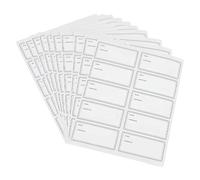 HANABASS D'étiquettes Autocollantes Résistantes à L'eau 50 Feuilles Rectangulaires Blanches en Papier Synthétique, Faciles à Coller Décoller pour Bocaux et Contenants Alimentaires