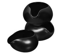 HANABASS Distributeur de Lait Céramique Noir 3pcs Design Vintage et Nordique, Mini Pot à Lait Créatif pour Hôtels et Barbecues en Plein Air