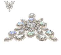 HANABASS Écusson Décoratif en Strass Argenté Thermocollant pour Chaussures et Accessoires Cheveux, pour Atelier de Couture ou Usage Domestique