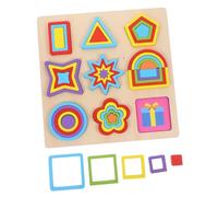 HANABASS Éducatif Bois Montessori Forme Géométrique Puzzle pour Garçon Fille Développement Motricité Fine et Reconnaissance des Couleurs Cadeau pour Garçon Fille Dès Ans