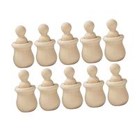HANABASS Ensemble de 10 Marionnettes Bois à Peindre DIY Jouets Créatifs Bois Naturel pour Garçon Fille Activités Artistiques Manuelles