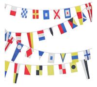 HANABASS Ensemble de 40 Pavillons de Signalisation Internationale pour Bateaux, Drapeaux Code Signalisation en Tissu Solide, Bannière Décorative Nautique Marine, pour Navigation et Fêtes