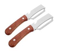 HANABASS Éplucheur à Double Usage avec Ouvre-bouteille Intégré, 2pcs en Acier Inoxydable et Bois, Outil Multi-usage Robuste pour Fruits et Légumes Cuisine
