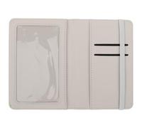 HANABASS Étui Portefeuille pour Passeport en Cuir PU Sublimé Blanc et Gris, Accessoire Indispensable de Voyage pour Femmes, Protège Passeport Léger et Pratique pour Documents Essentiels