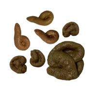 HANABASS Faux Caca Réaliste, Lot de Sept Pièces, Plastique Dur | Aspect Crédible, Formes Variées, pour Blagues de Fête, Tables et Fonds Photo, Halloween et 1er Avril