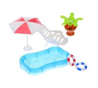 HANABASS Figurines Miniatures Flotteur De Piscine Sirène Mini-Plantes Décoration De Maison De Poupée De Plage Chaise De Plage Miniature Bouée De Natation Mini Jouets Extérieur pour