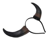 HANABASS Halloween Demon Horn Headwear Bull Horn Headband Cosplay Carnival Headdress with Movable Horns Black Plastic PU for All Age Groups