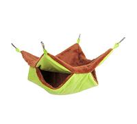 HANABASS Hamac Suspendu Double Couche Peluche Épais pour Écureuil et Sucre Glider Lit Douillet et Sécurisé pour Petits Animaux Vert S